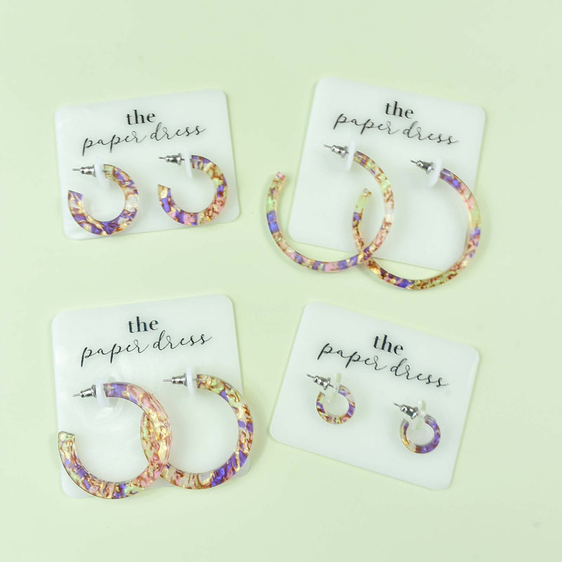 RAINBOW RIPPLE HOOP EARRINGS