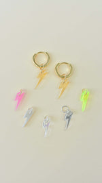 LIGHTNING BOLT CHARM HOOPS