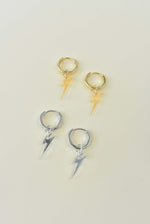 LIGHTNING BOLT CHARM HOOPS