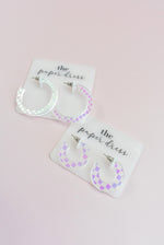 CHECKER IRIDESCENT HOOP EARRINGS