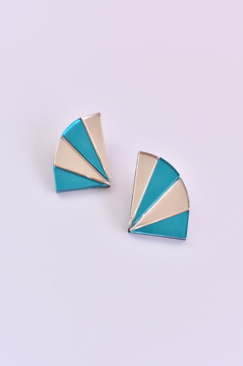 jade rose gold acrylic arch studs