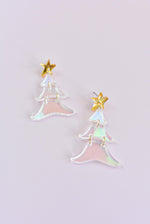 IRIDESCENT CHRISTMAS TREE EARRINGS