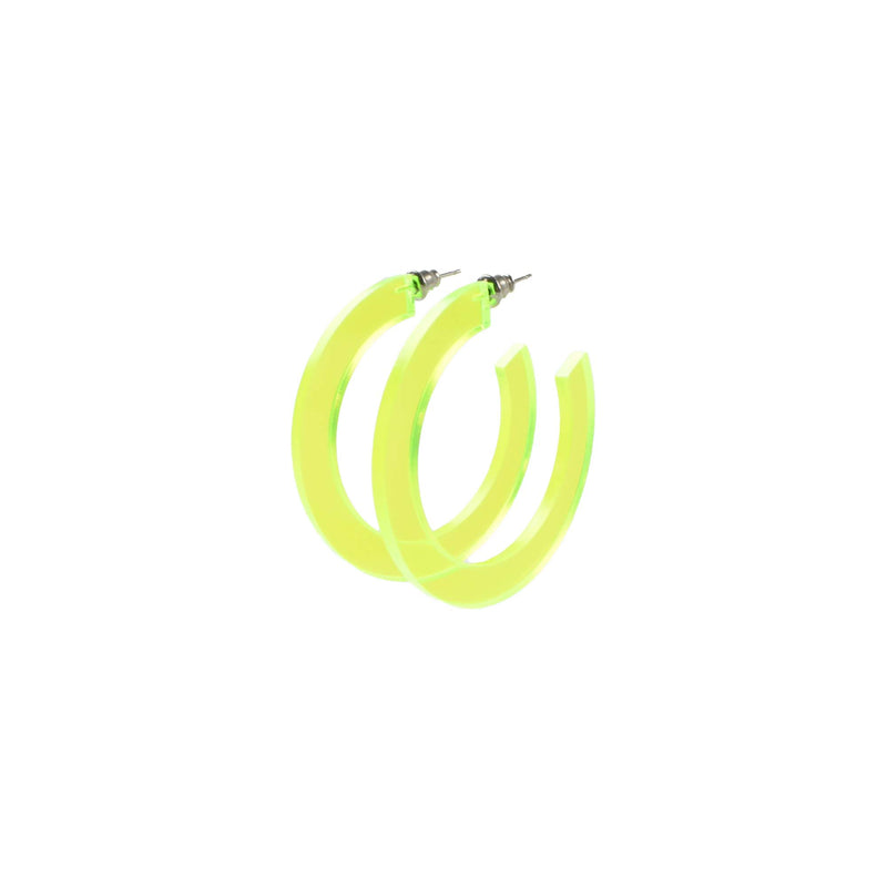 NEON GREEN HOOP EARRINGS