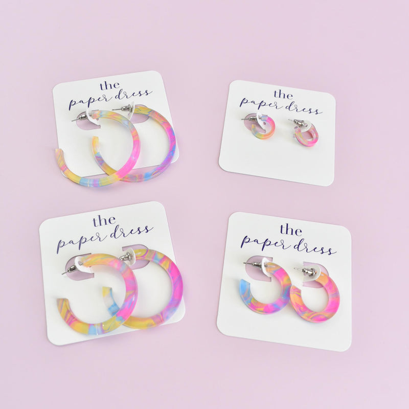 TIE DYE HOOP EARRINGS