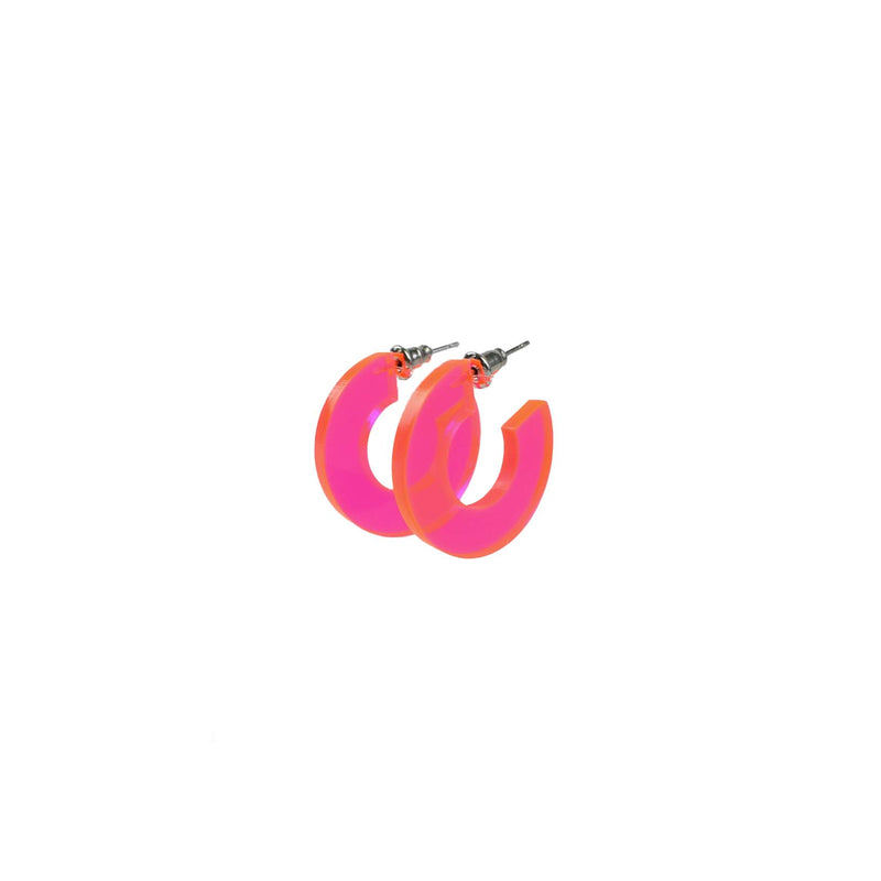 NEON PINK HOOP EARRINGS