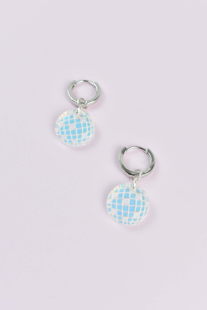 DISCO BALL CHARM HOOPS