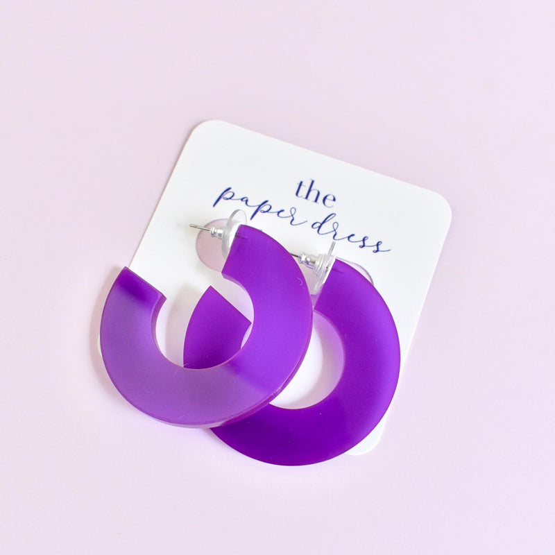 PURPLE HOOP EARRINGS