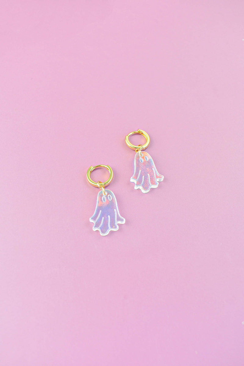 GHOST CHARM HUGGIE HOOPS