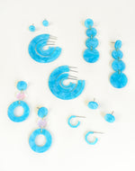 AQUA CRYSTAL HOOP EARRINGS