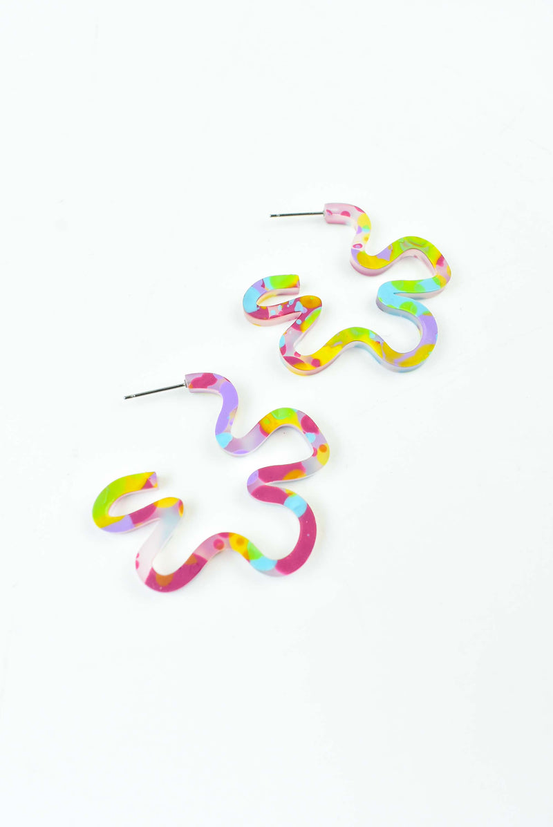 DOODLE SPLATTER HOOP EARRINGS