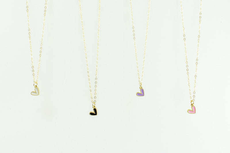 tiny dainty waterproof heart necklace