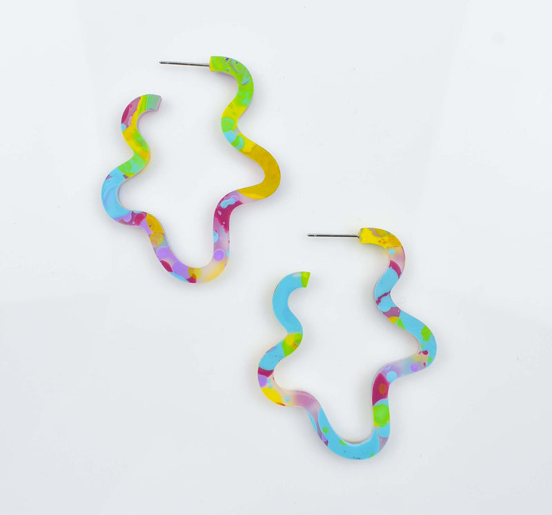 DOODLE SPLATTER HOOP EARRINGS