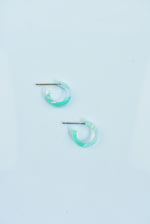 SEAFOAM MARBLE HOOP EARRINGS