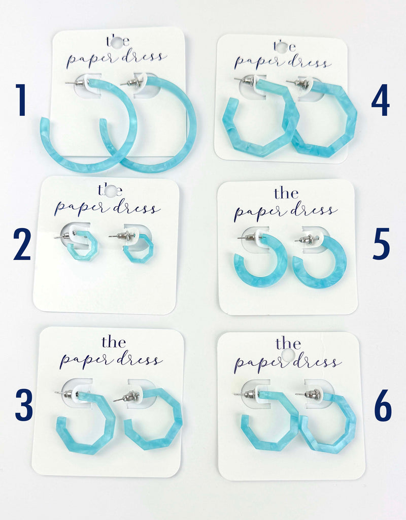 Sale Aqua Pearl Hoops