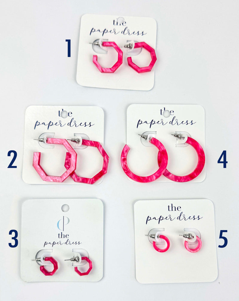 Sale Fuchsia Pearl Hoops