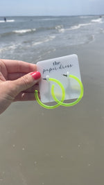 NEON GREEN HOOP EARRINGS