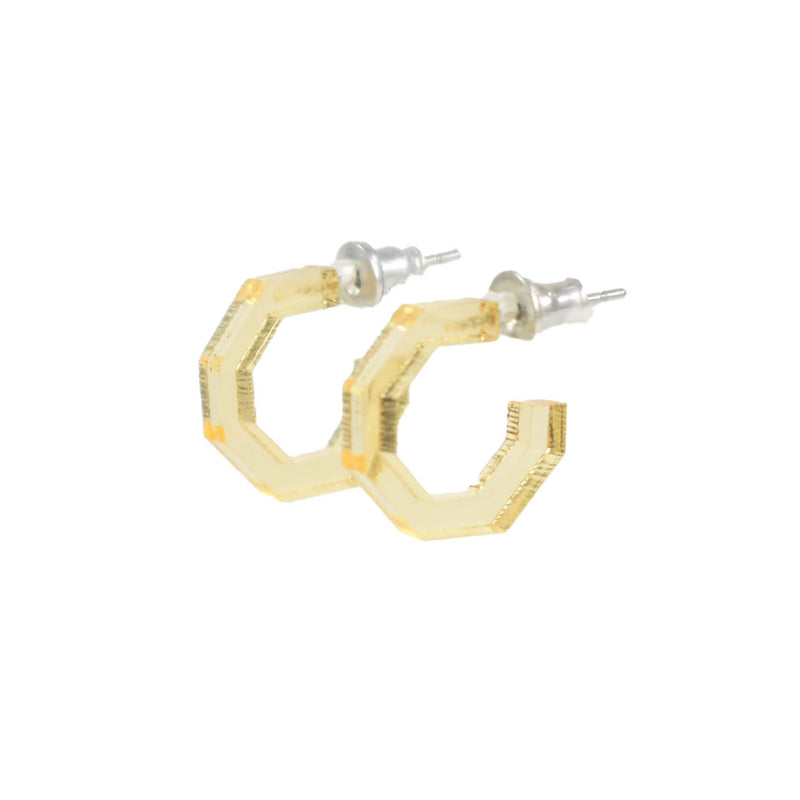 GOLD TRANSPARENT HOOP EARRINGS