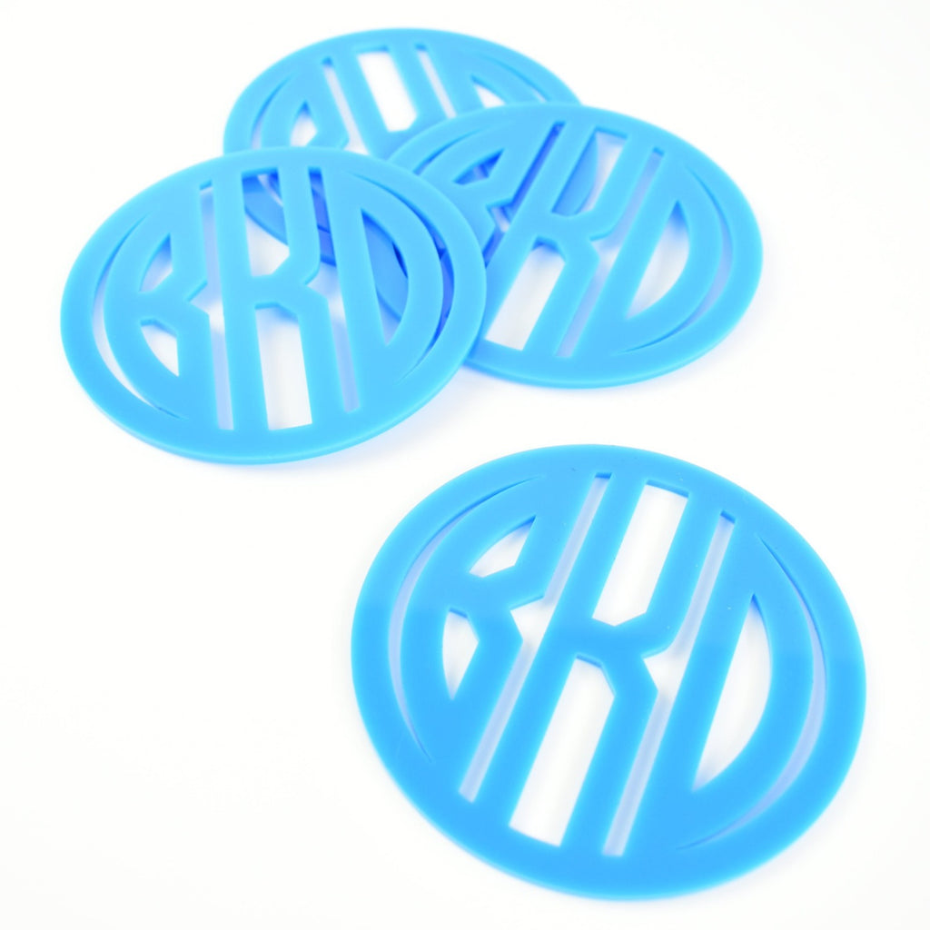 acrylic monogram coaster set