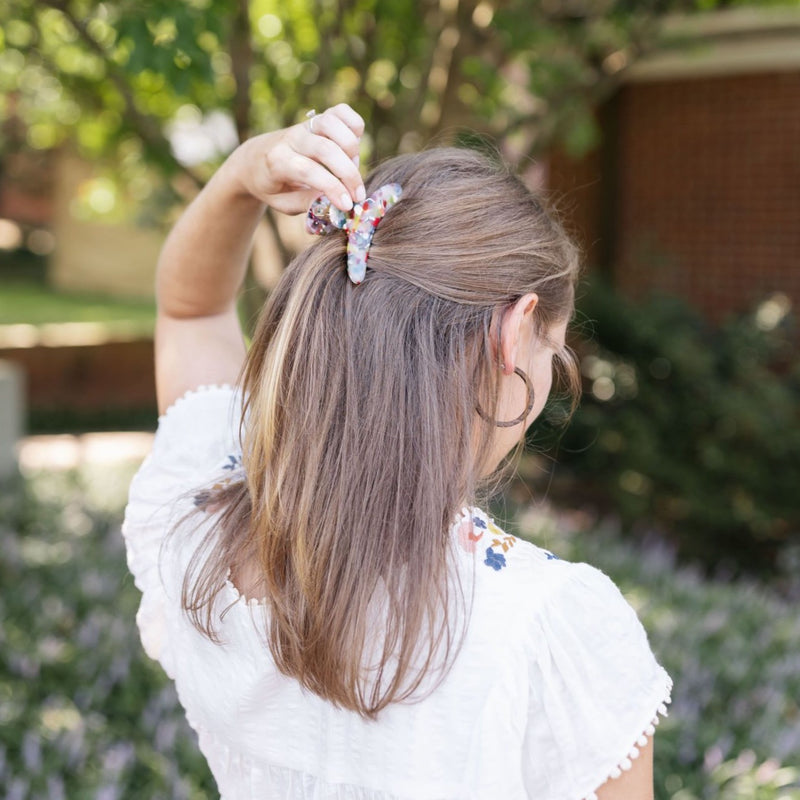 fall hair accessory - confetti rainbow hair claw