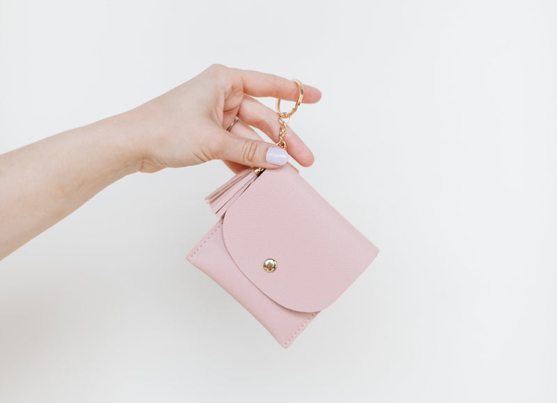 small keychain card holder - light blush accessory