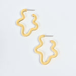 gold blob doodle hoop acrylic earrings