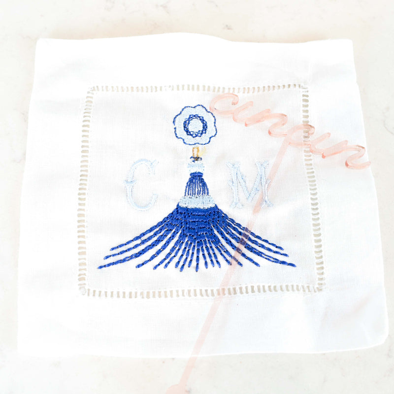 tassel monogram - custom cocktail napkin