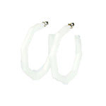 pearl octagon hoops - pearlescent earrings 