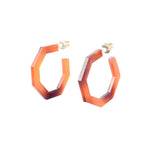 mini huggie earrings - tortoise shell hoops