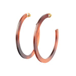 tortoise shell acrylic hoops - light weight hoop earrings 