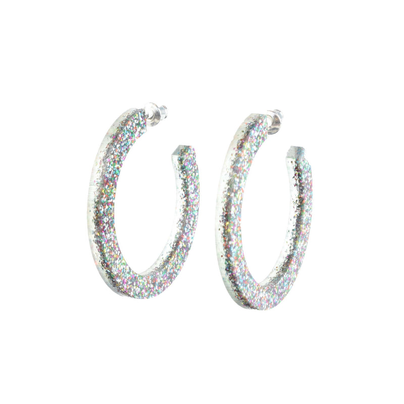 lightweight party hoops - glittery jewelry 