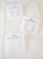 small dainty rectangle stud earrings 