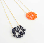 acrylic script monogram necklace 