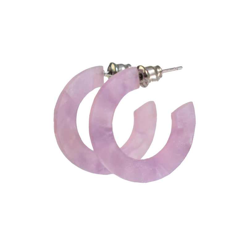 LILAC MARBLE HOOP EARRINGS