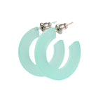 small aqua blue green summer hoop earrings