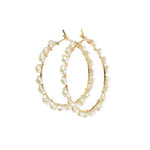 pearl gold hoop earrings