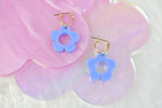 periwinkle purple daisy tiny hoop earring