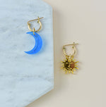 moon star huggie hoop earrings 