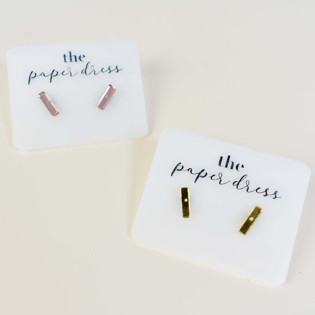 rose gold acrylic dainty stud earrings