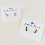 rose gold acrylic dainty stud earrings