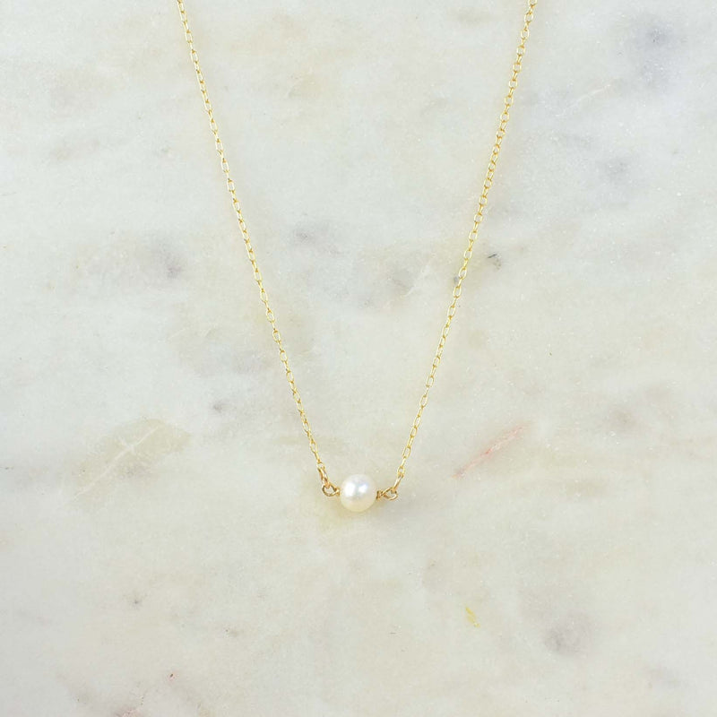 pearl pendant gold filled necklace