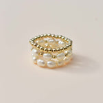 PEARL & GOLD RING STACK