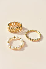 WOVEN GOLD BEAD RING