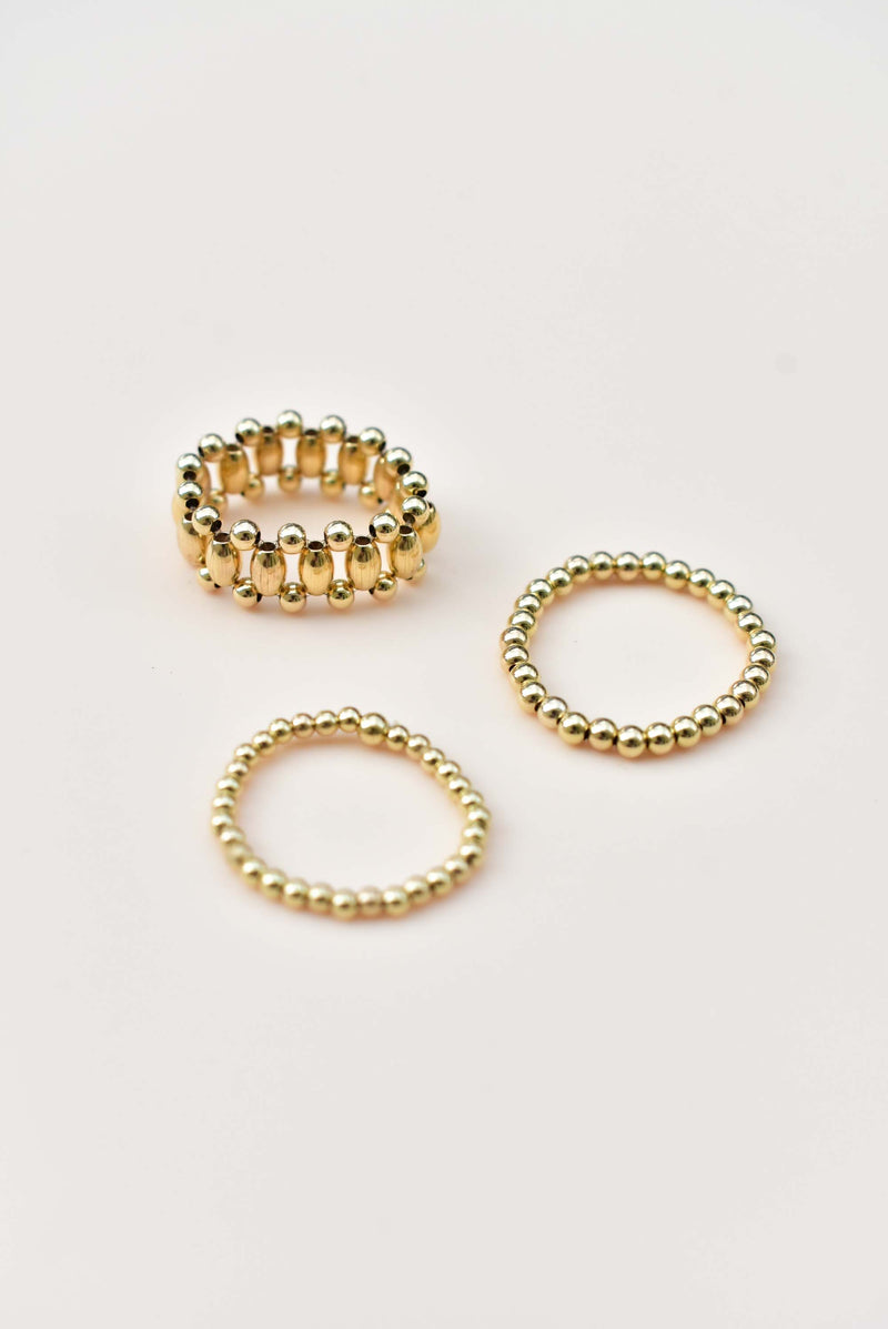 WOVEN GOLD BEAD RING