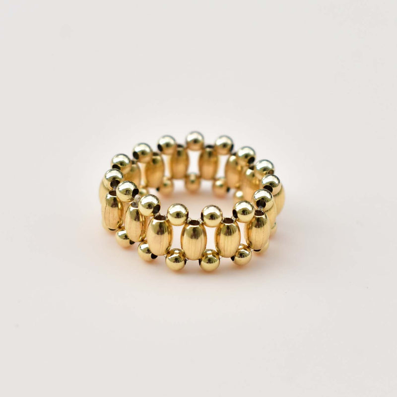 WOVEN GOLD BEAD RING