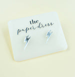 silver lightning bolt studs - small acrylic studs