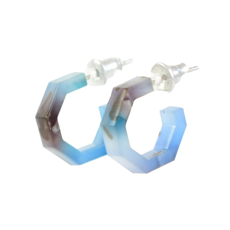 octagon huggie hoop earrings 