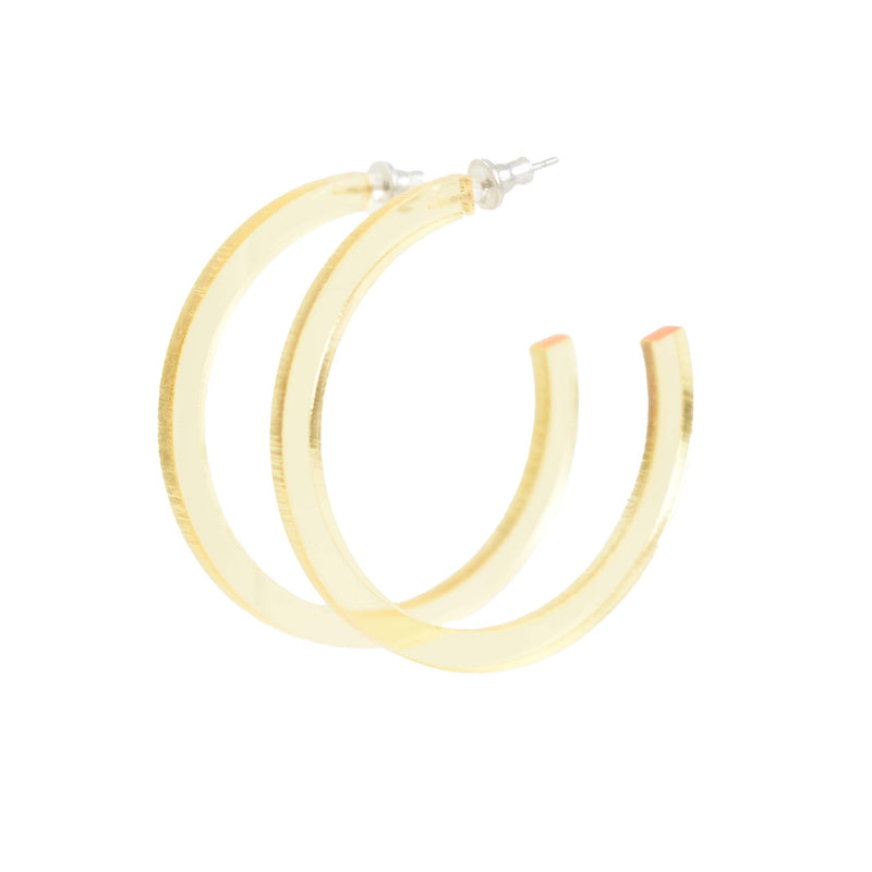 GOLD TRANSPARENT HOOP EARRINGS