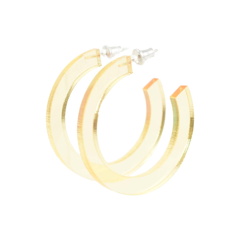 GOLD TRANSPARENT HOOP EARRINGS