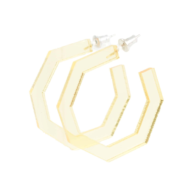 GOLD TRANSPARENT HOOP EARRINGS