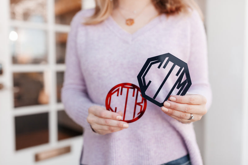 CUT OUT MONOGRAM ACRYLIC COASTER SET